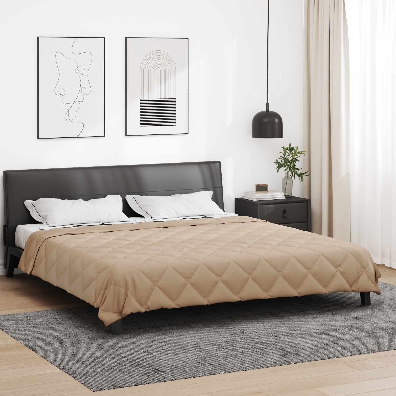Ganzjahresbettdecke Taupe 200 x 220 cm Mikrofaser