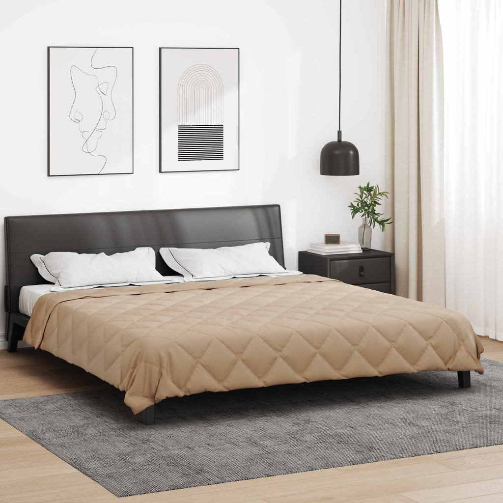 Ganzjahresbettdecke Taupe 220 x 260 cm Mikrofaser