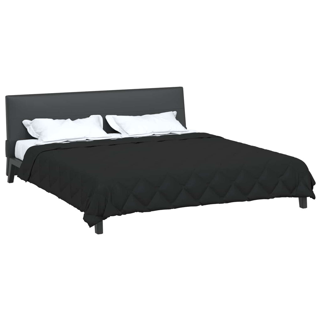 Ganzjahresbettdecke Schwarz 200 x 220 cm Mikrofaser