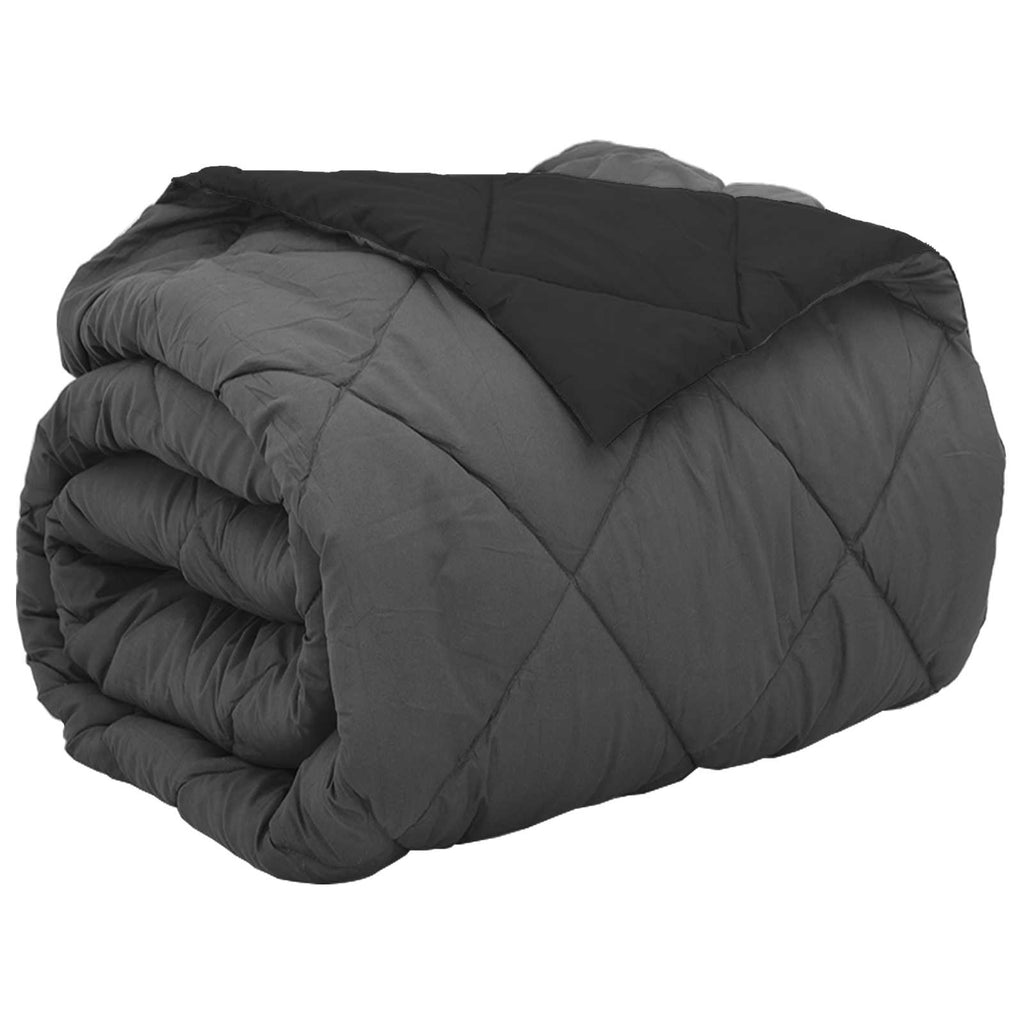 Ganzjahresbettdecke Schwarz und Anthrazit 200 x 240 cm