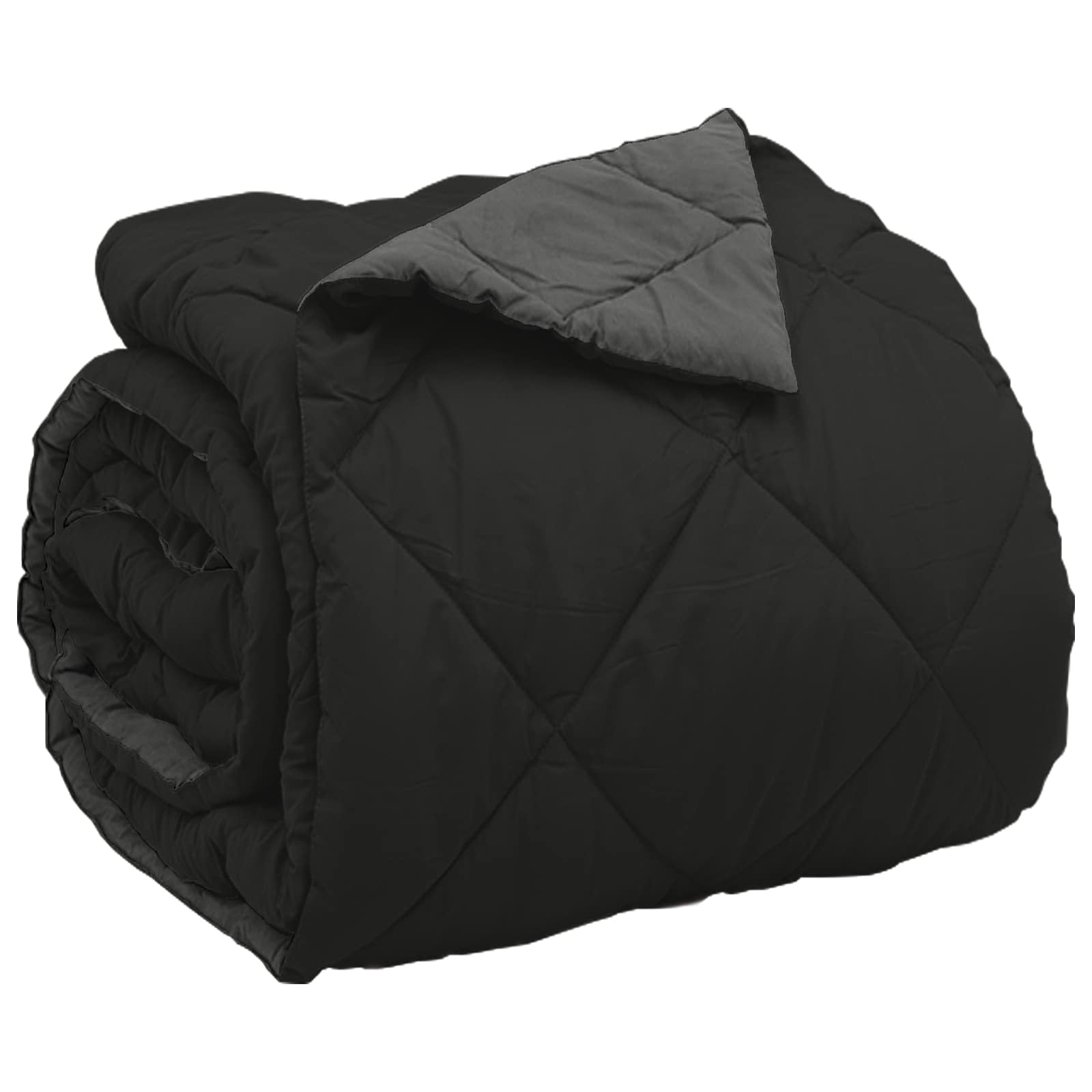 Ganzjahresbettdecke Schwarz und Anthrazit 200 x 240 cm