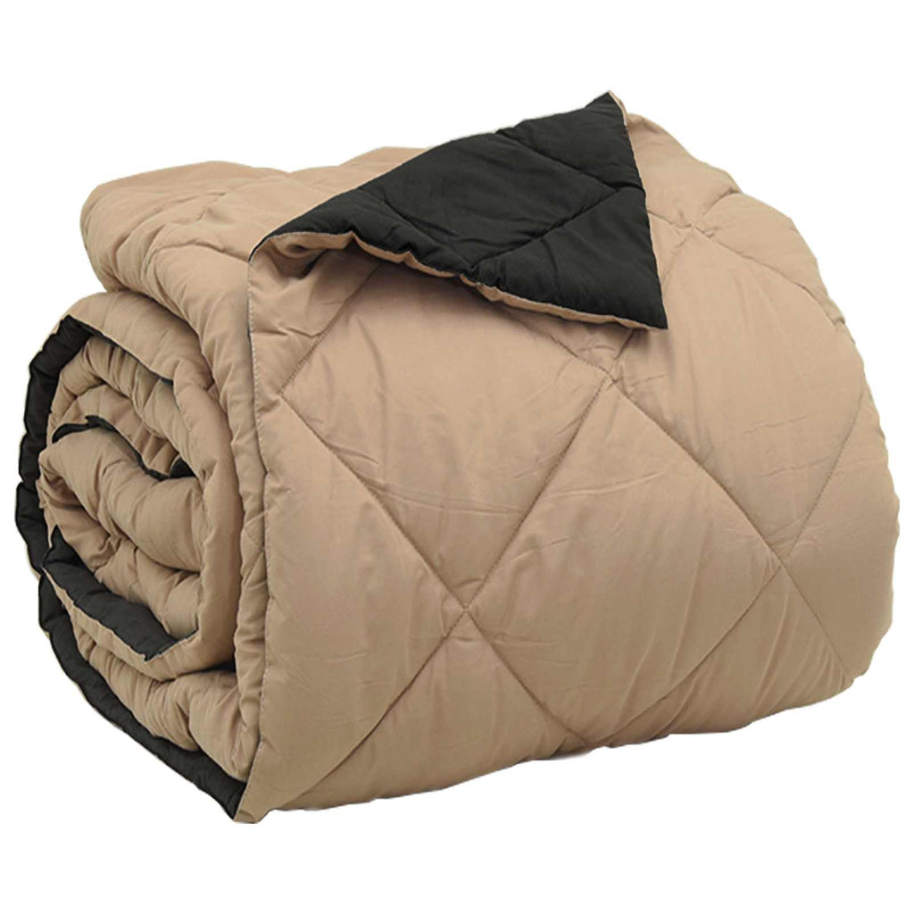 Ganzjahresbettdecke Schwarz und Taupe 200 x 220 cm Mikrofaser