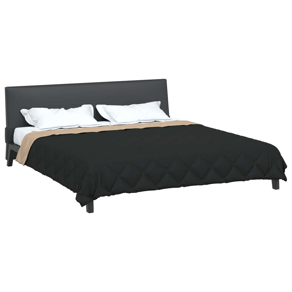 Ganzjahresbettdecke Schwarz und Taupe 220 x 240 cm Mikrofaser
