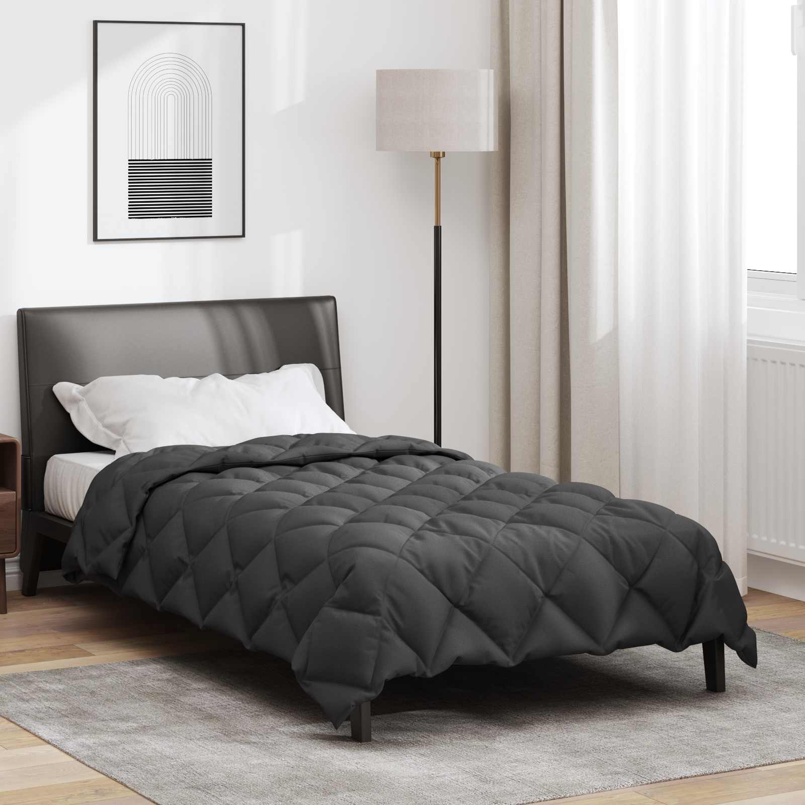 Winterbettdecke Anthrazit 155 x 220 cm Mikrofaser