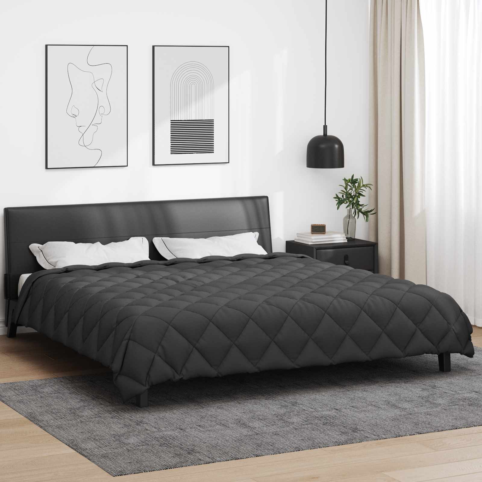 Winterbettdecke Anthrazit 240 x 260 cm Mikrofaser