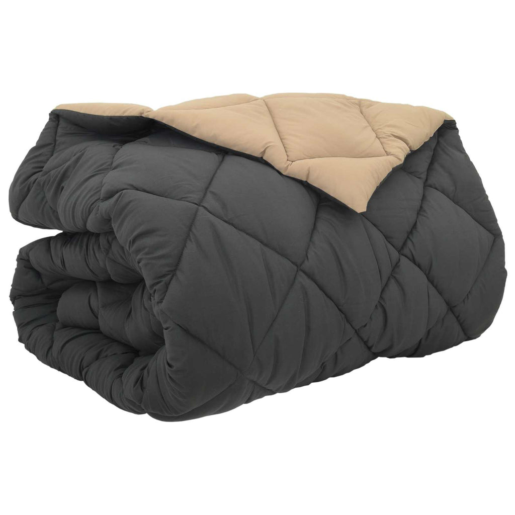 Winterbettdecke Anthrazit und Taupe 200 x 200 cm Mikrofaser