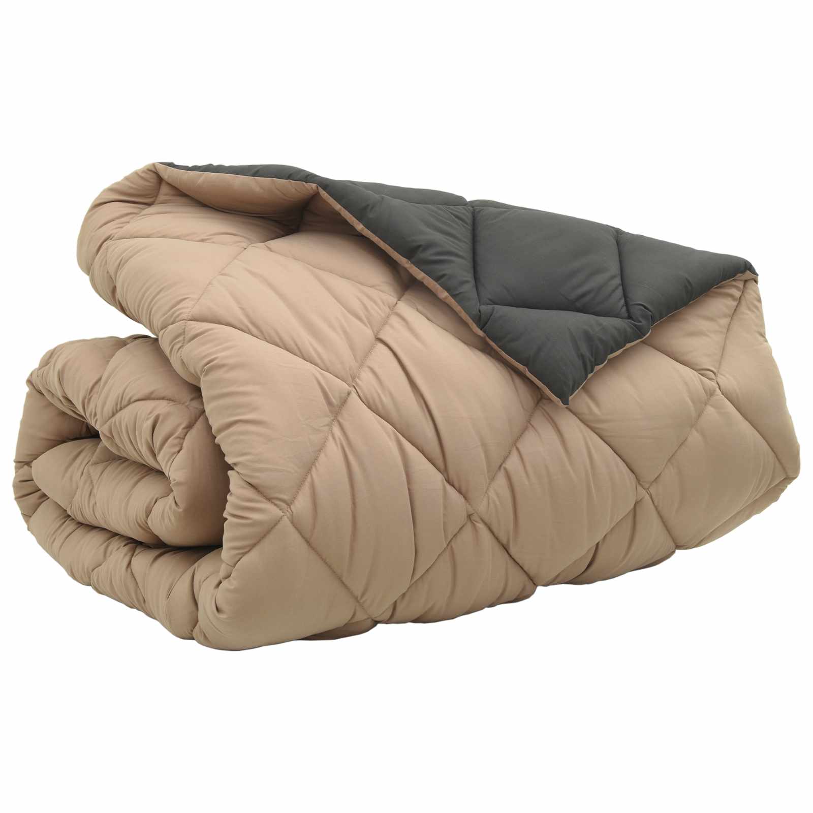 Winterbettdecke Anthrazit und Taupe 200 x 240 cm Mikrofaser
