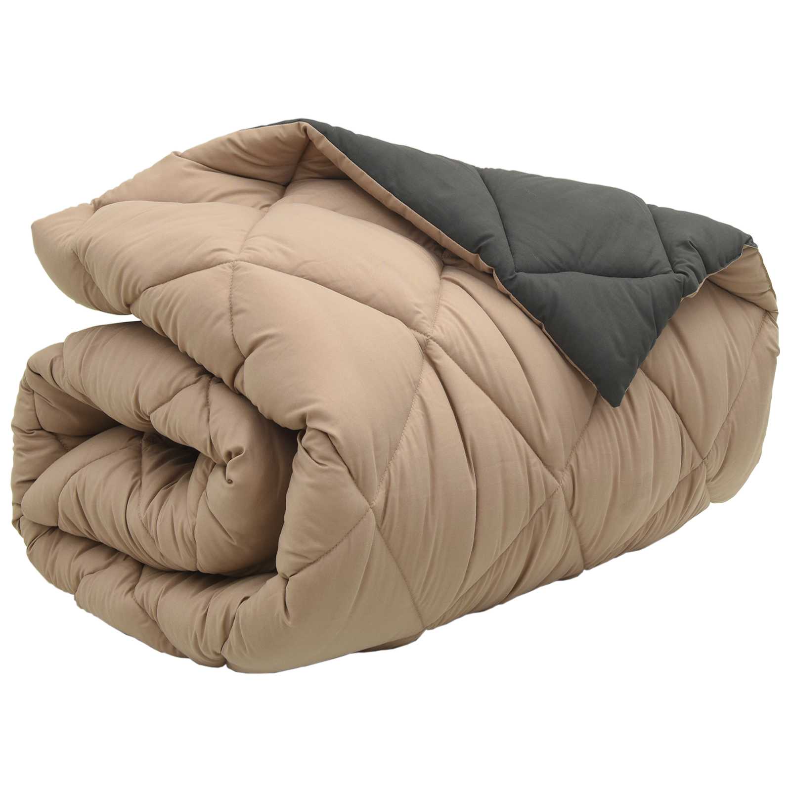 Winterbettdecke Anthrazit und Taupe 135 x 220 cm Mikrofaser