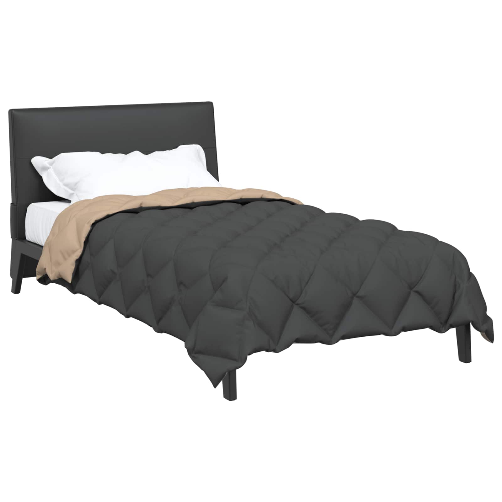 Winterbettdecke Anthrazit und Taupe 140 x 220 cm Mikrofaser