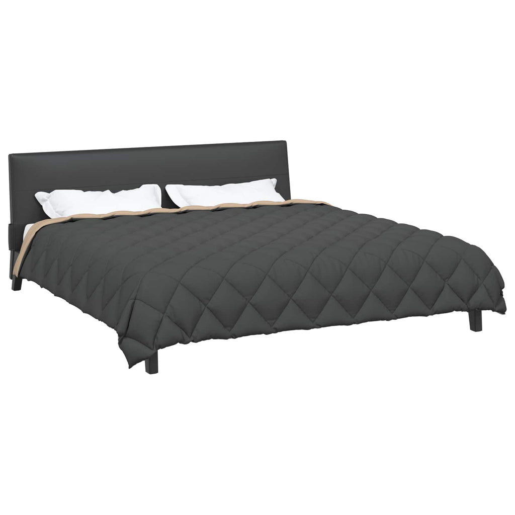 Winterbettdecke Anthrazit und Taupe 220 x 240 cm Mikrofaser