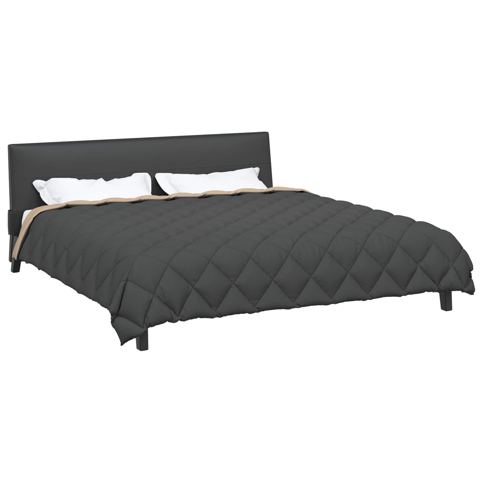 Winterbettdecke Anthrazit und Taupe 240 x 260 cm Mikrofaser