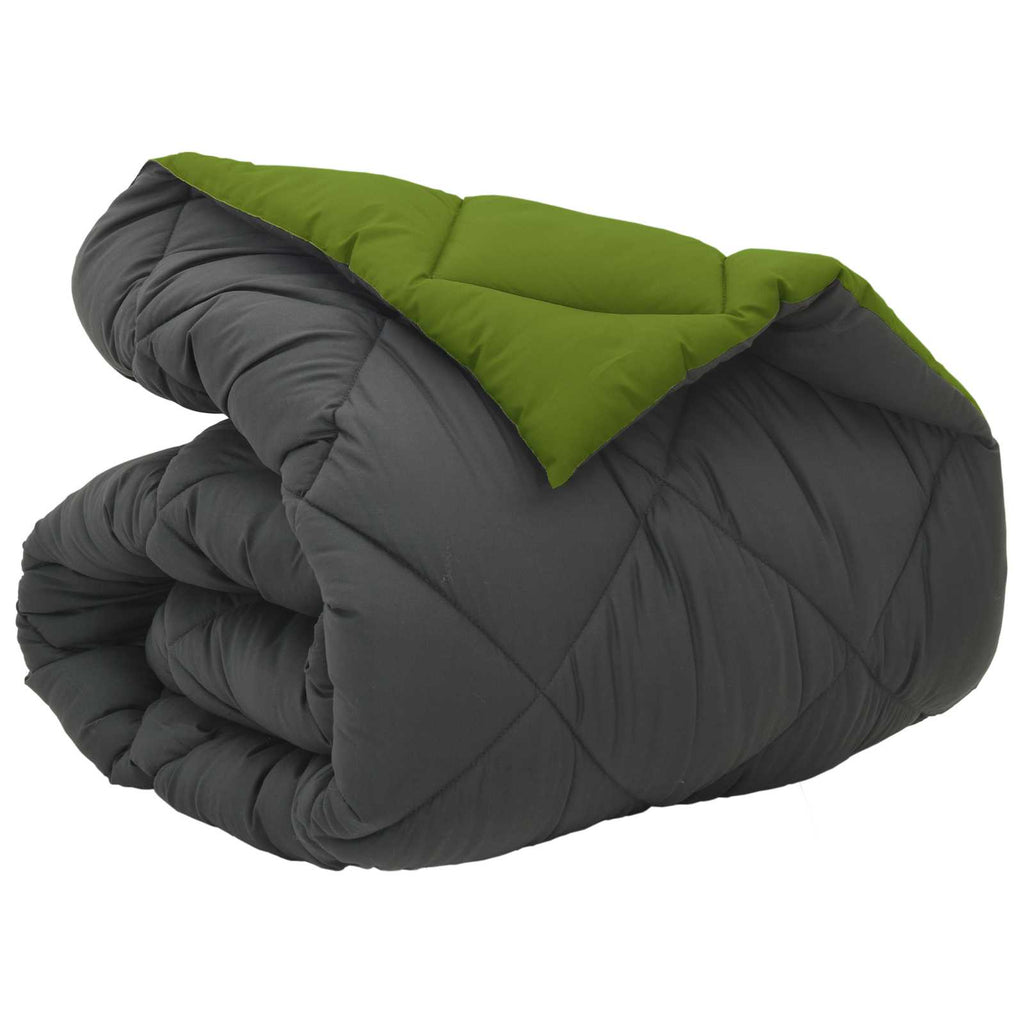Winterbettdecke Grün und Anthrazit 135 x 220 cm Mikrofaser