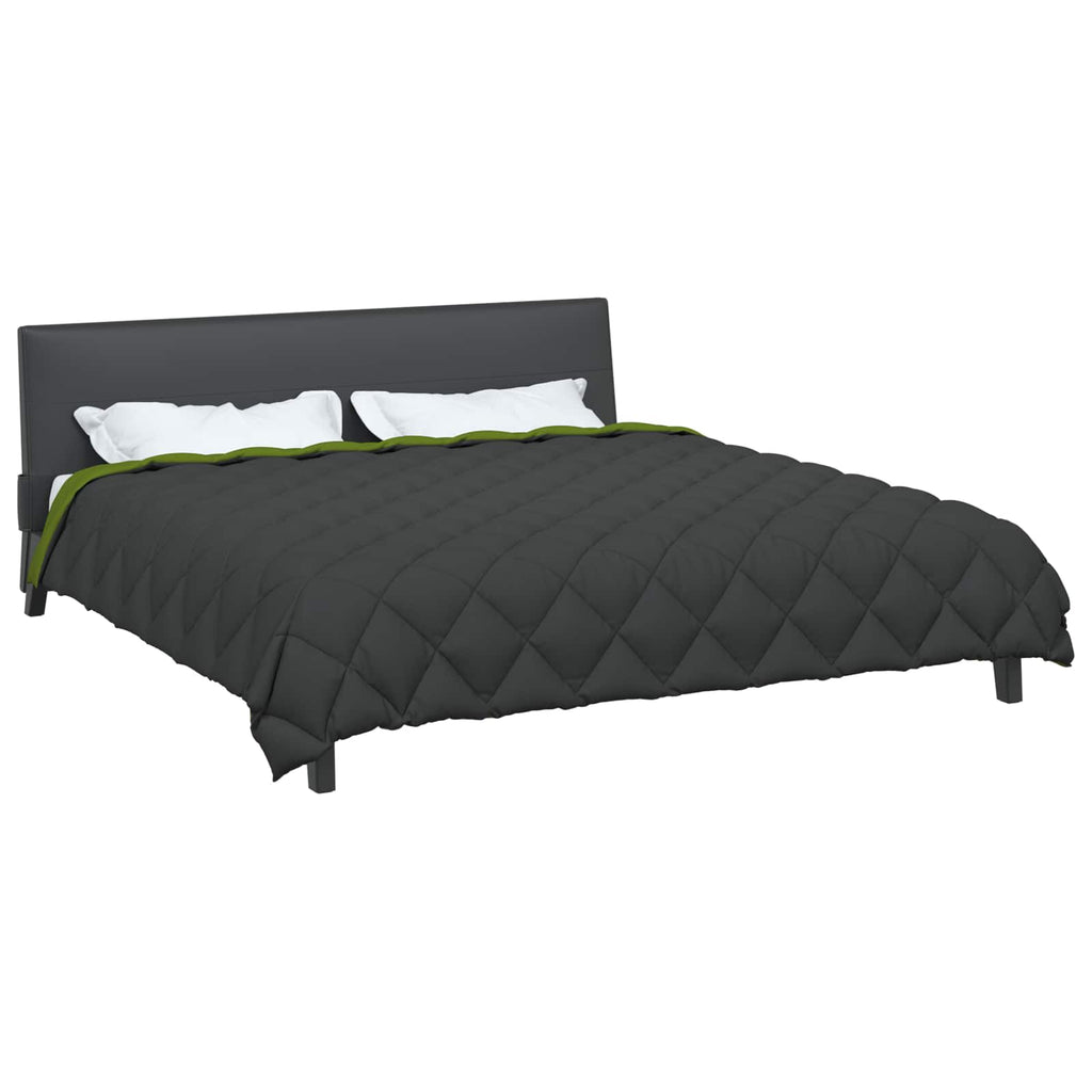 Winterbettdecke Grün und Anthrazit 200 x 220 cm Mikrofaser