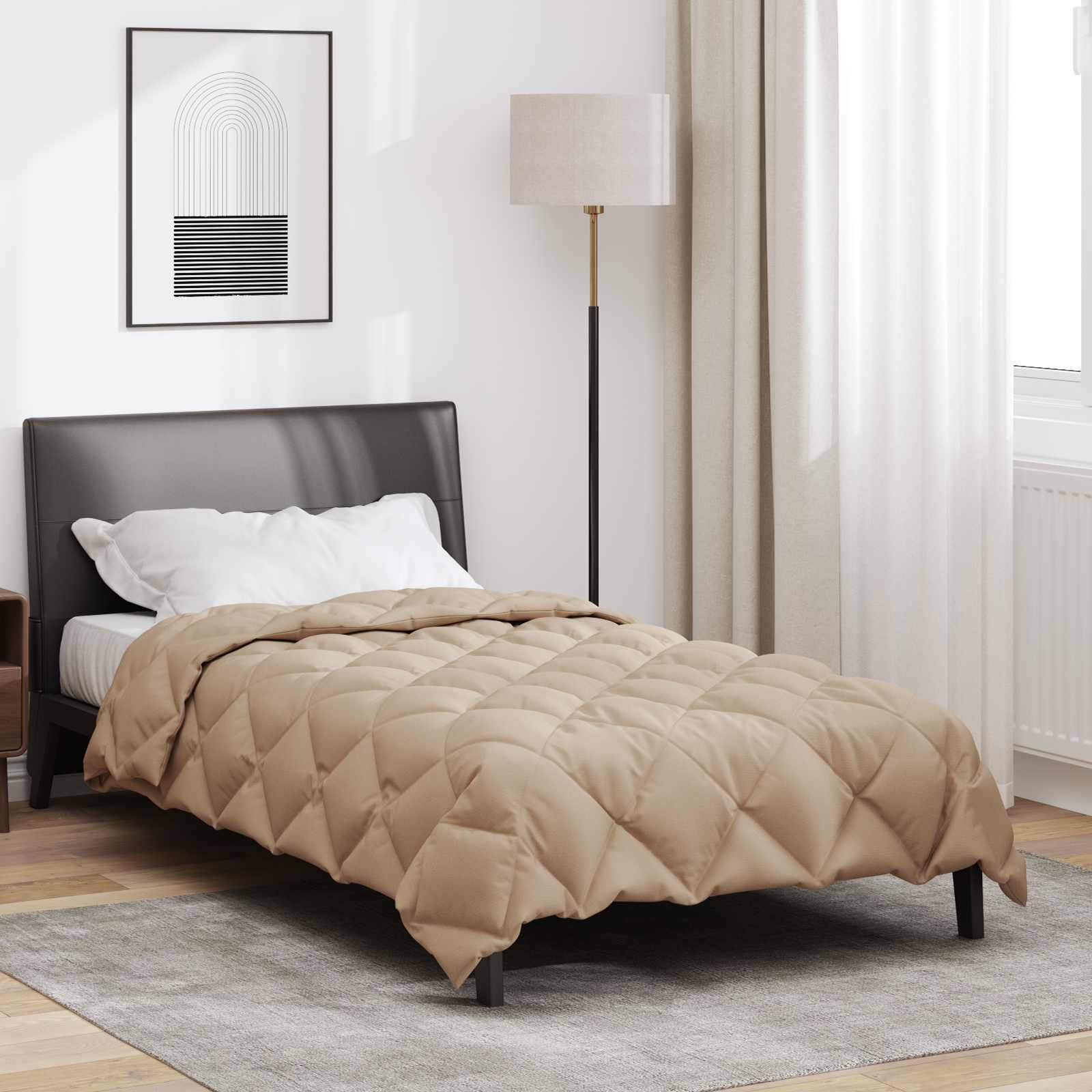 Winterbettdecke Taupe 140 x 200 cm Mikrofaser