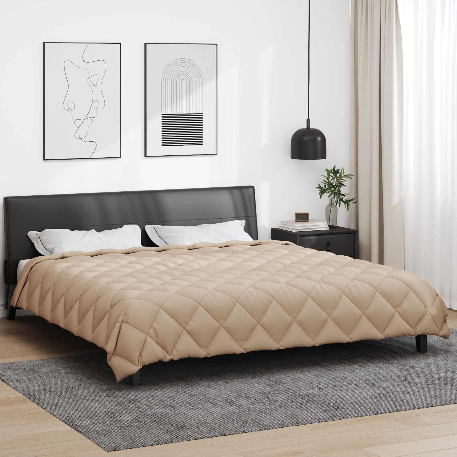 Winterbettdecke Taupe 200 x 200 cm Mikrofaser