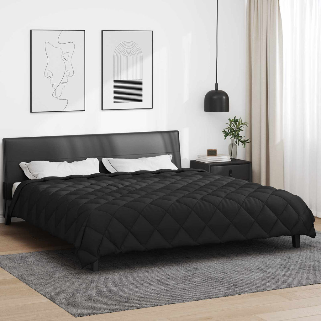 Winterbettdecke Schwarz 220 x 240 cm Mikrofaser