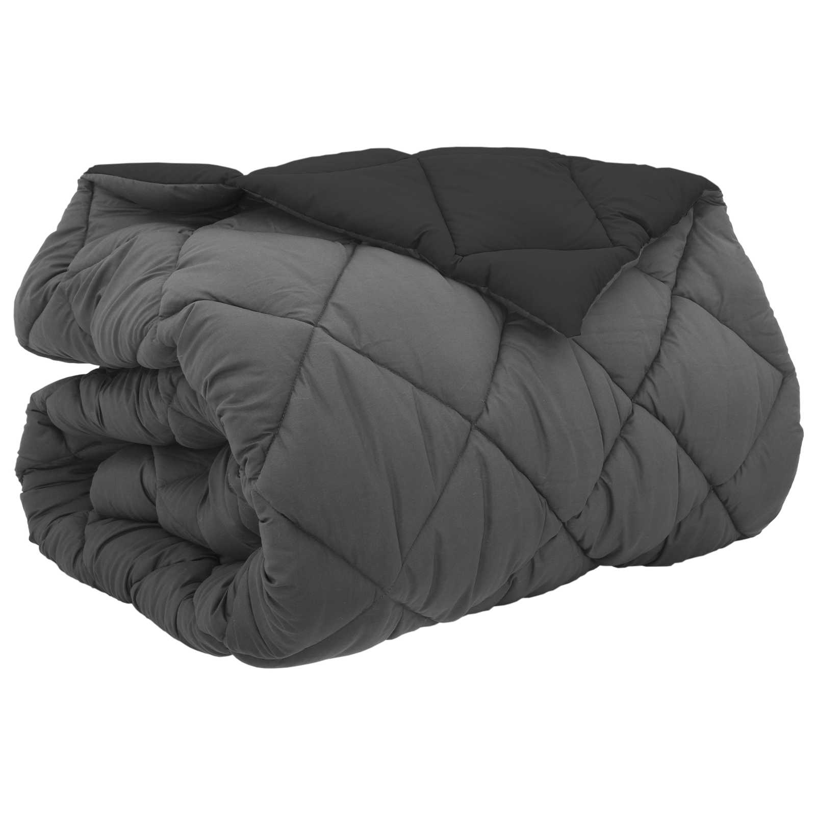 Winterbettdecke Schwarz und Anthrazit 200 x 200 cm Mikrofaser