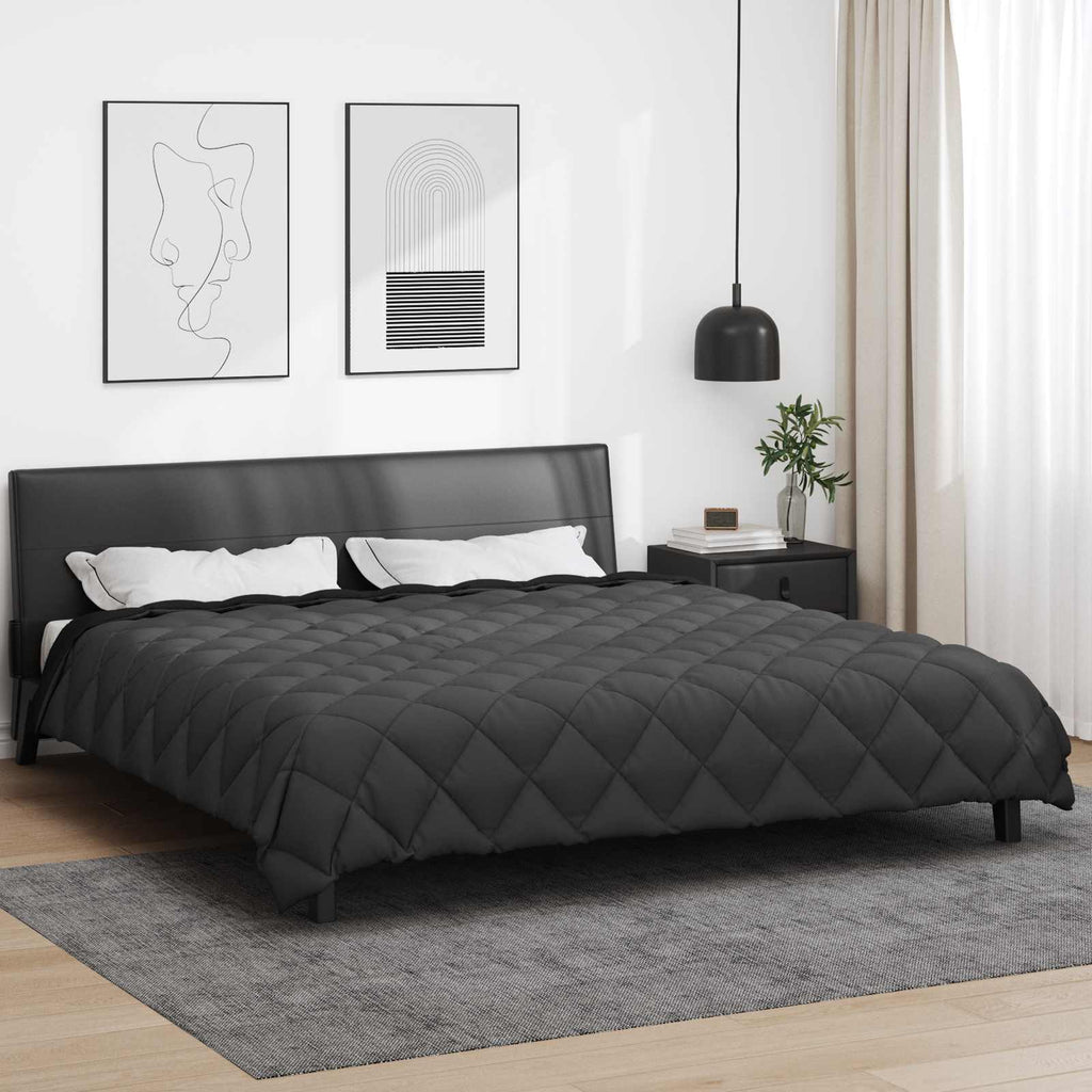 Winterbettdecke Schwarz und Anthrazit 200 x 240 cm Mikrofaser
