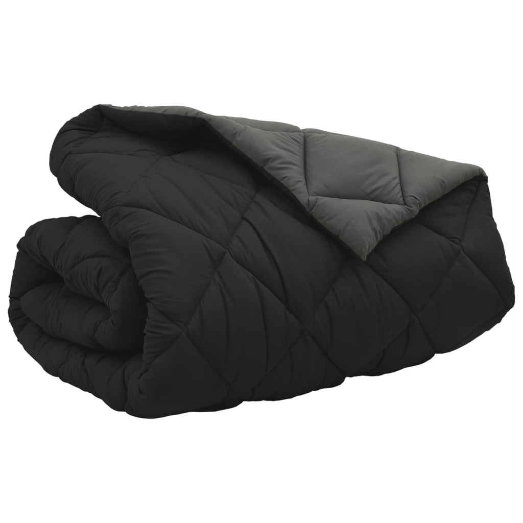 Winterbettdecke Schwarz und Anthrazit 200 x 220 cm Mikrofaser