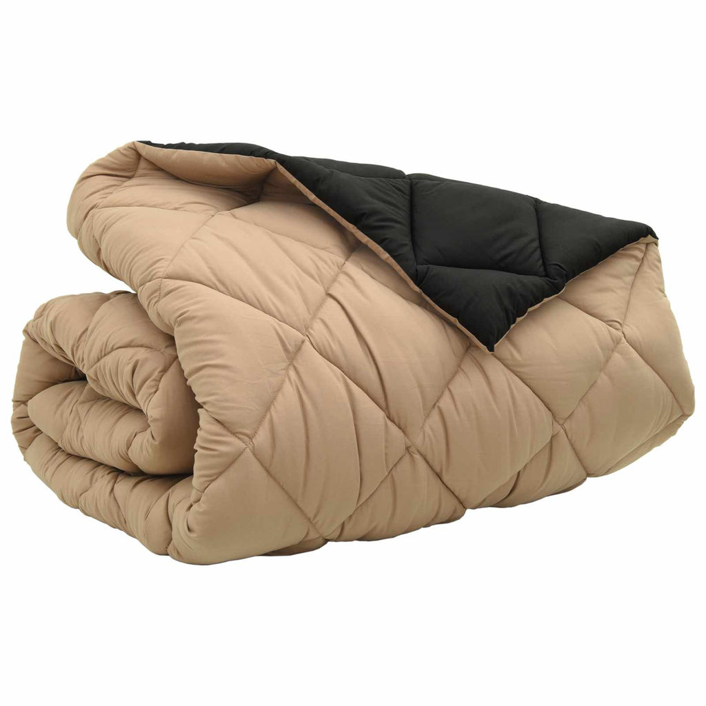 Winterbettdecke Schwarz und Taupe 200 x 240 cm Mikrofaser