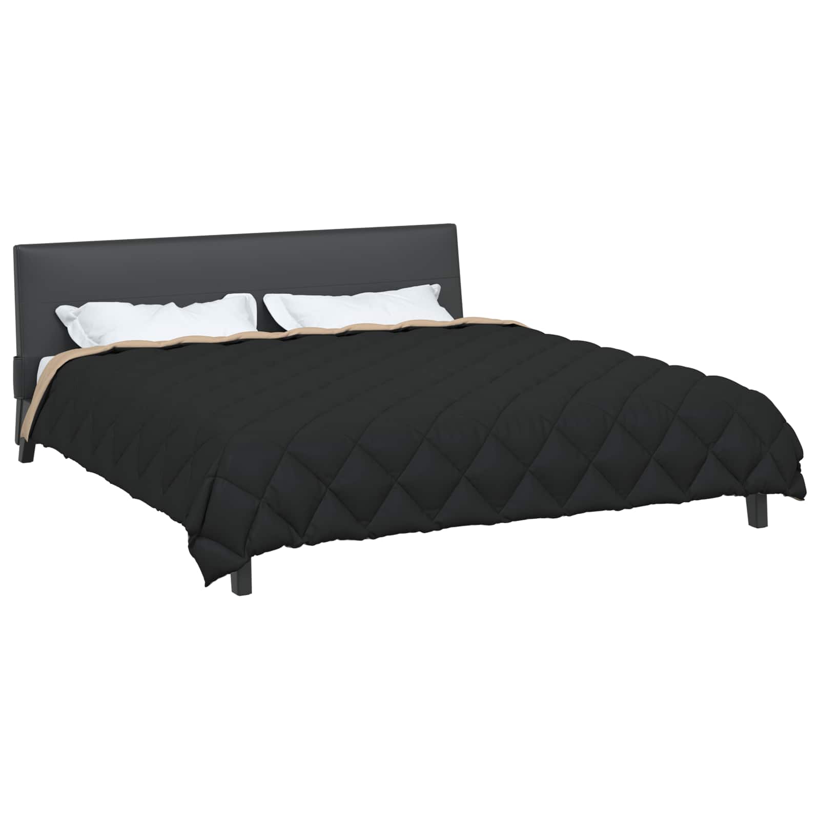 Winterbettdecke Schwarz und Taupe 200 x 240 cm Mikrofaser