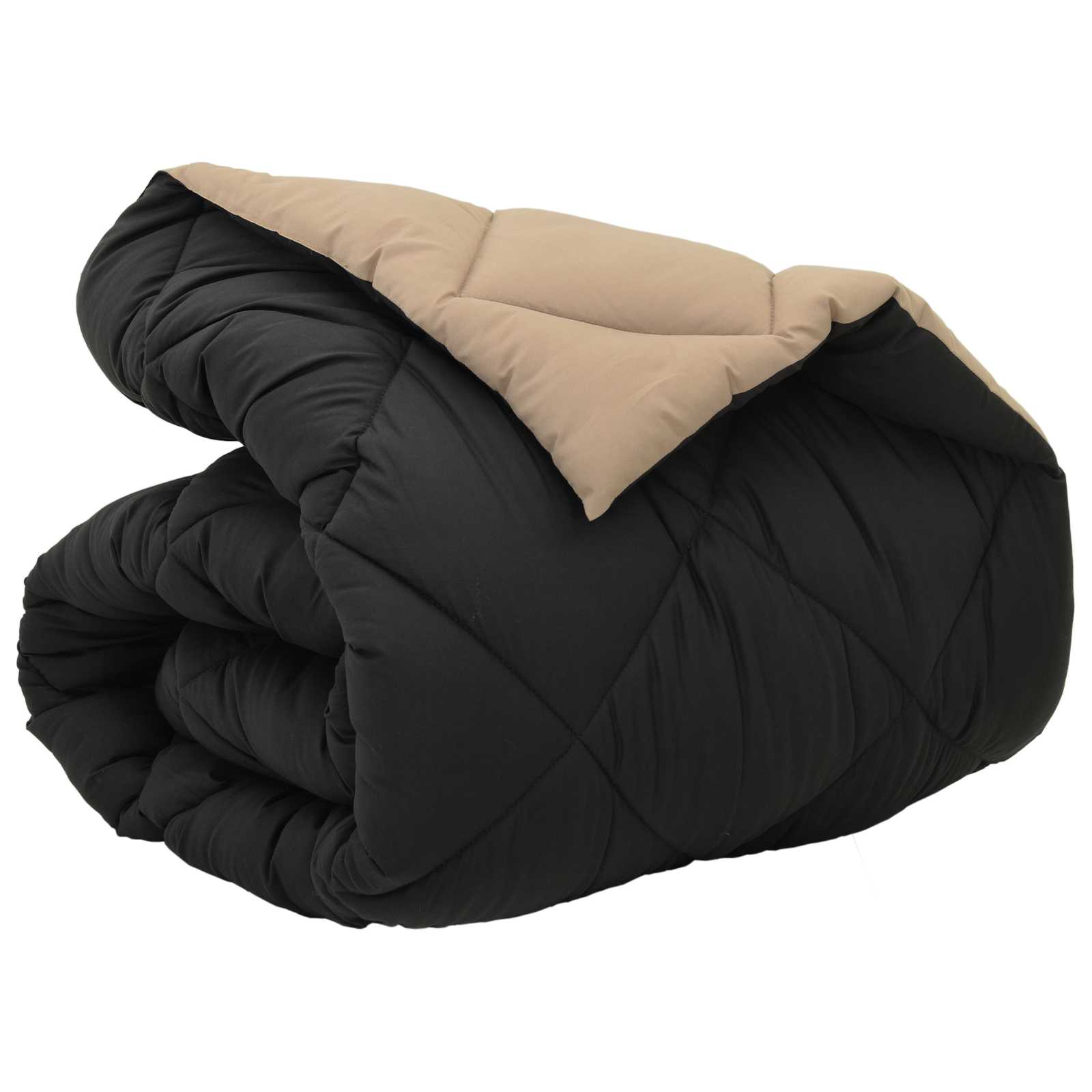 Winterbettdecke Schwarz und Taupe 140 x 220 cm Mikrofaser