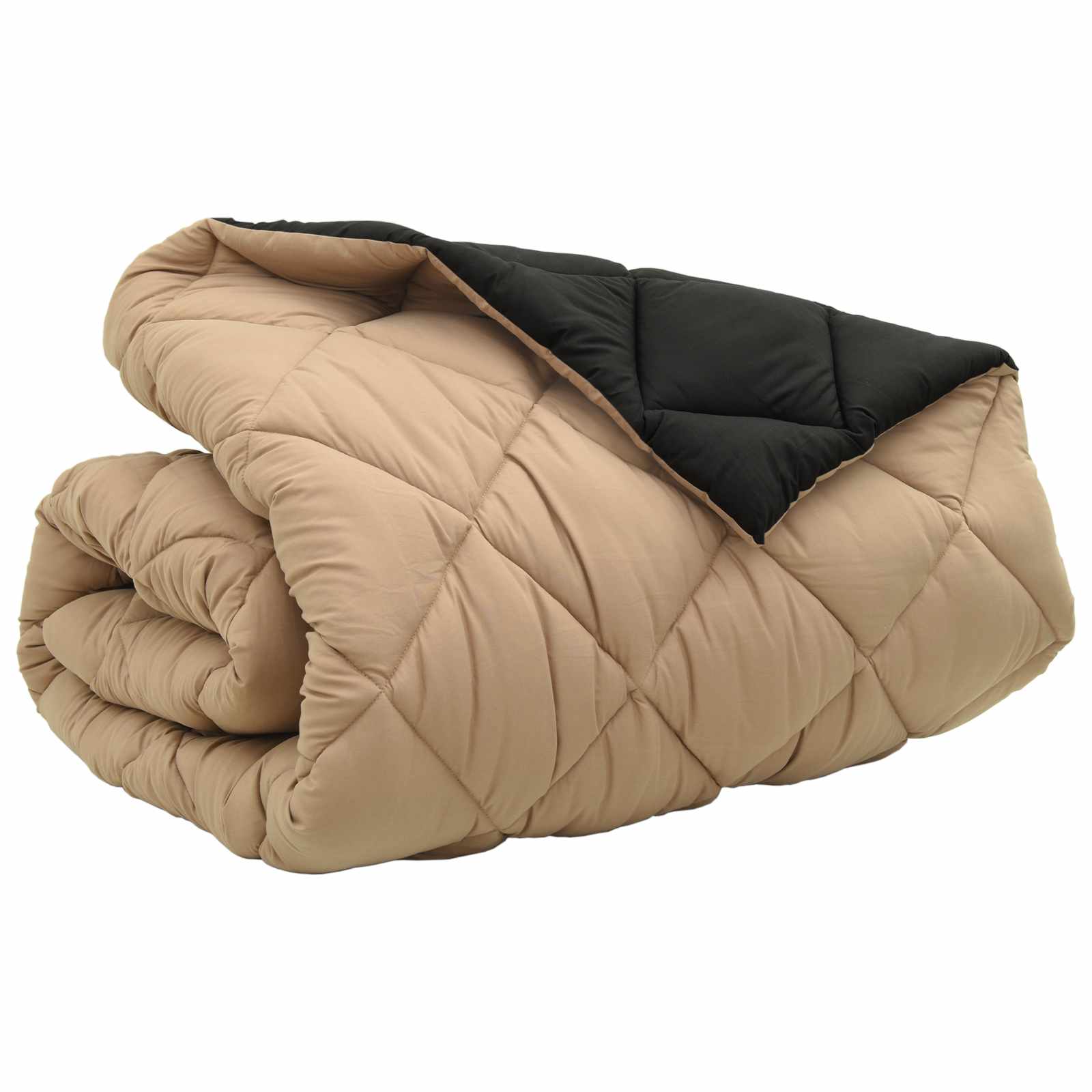 Winterbettdecke Schwarz und Taupe 200 x 220 cm Mikrofaser