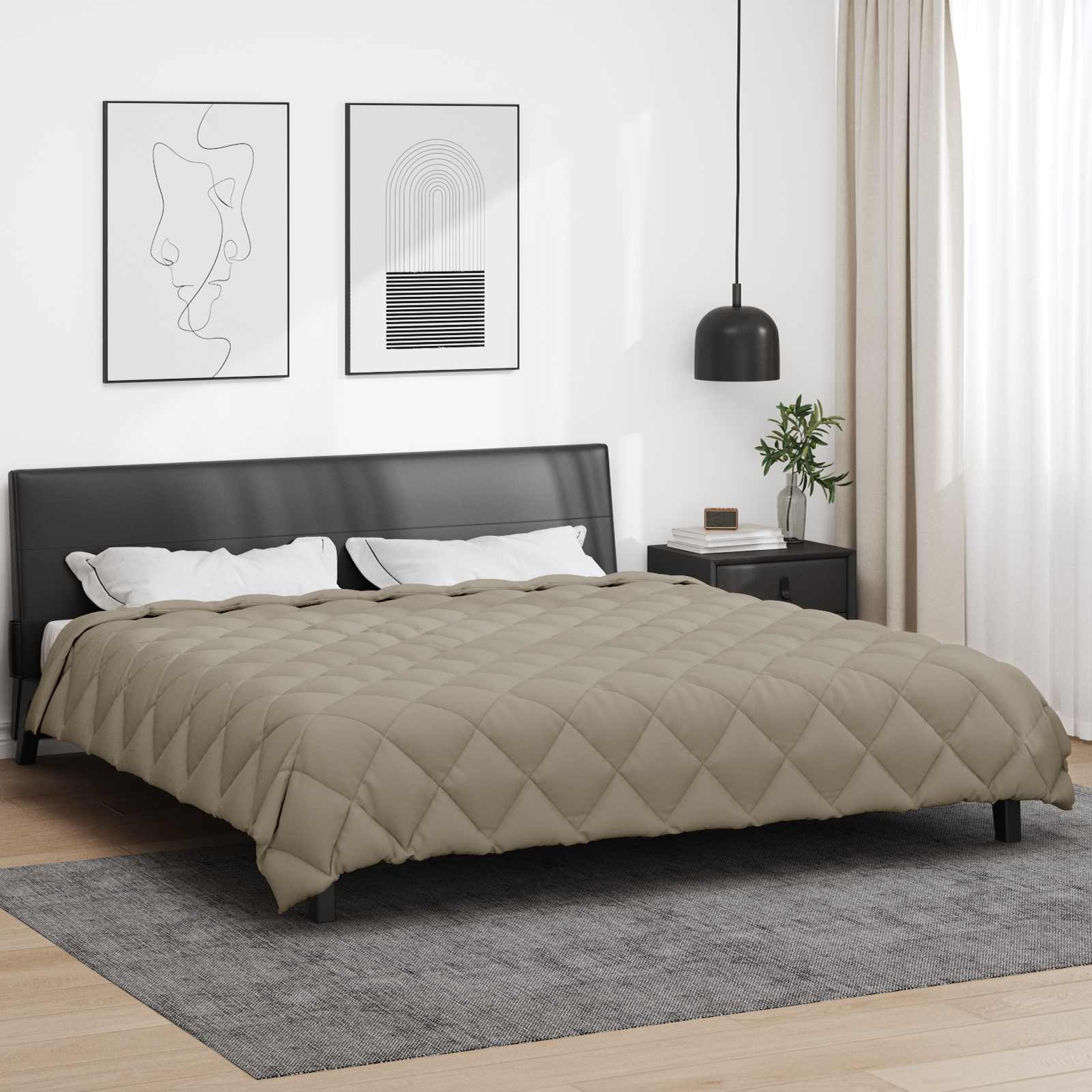Winterbettdecke Hellgrau 220 x 240 cm Mikrofaser