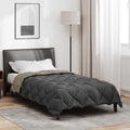 Winterbettdecke Hellgrau und Anthrazit 135 x 200 cm Mikrofaser