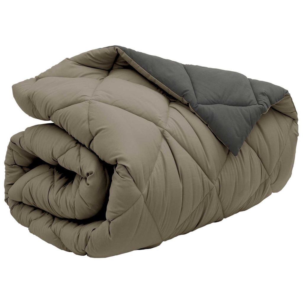 Winterbettdecke Hellgrau und Anthrazit 140 x 220 cm Mikrofaser