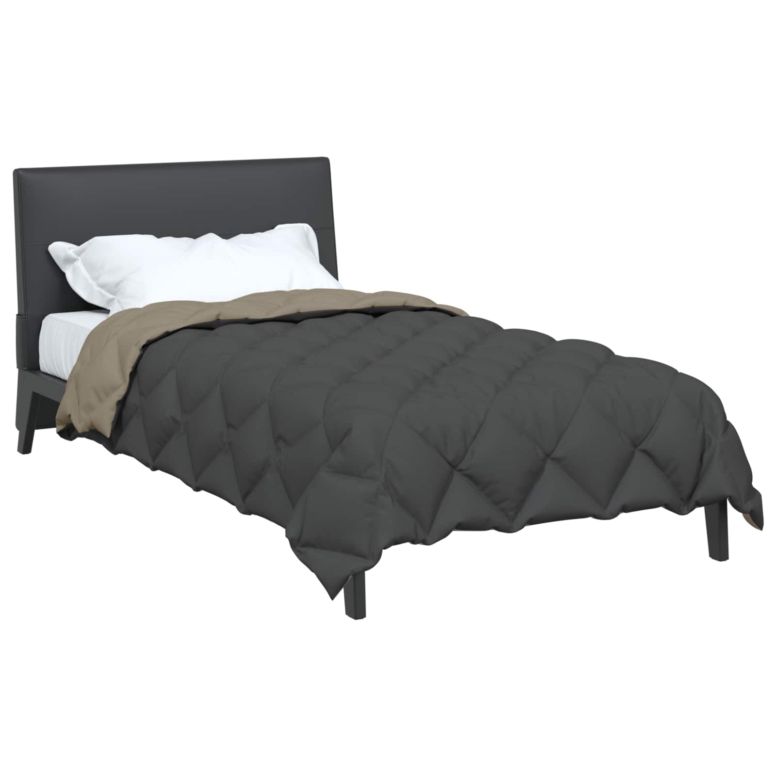 Winterbettdecke Hellgrau und Anthrazit 140 x 220 cm Mikrofaser