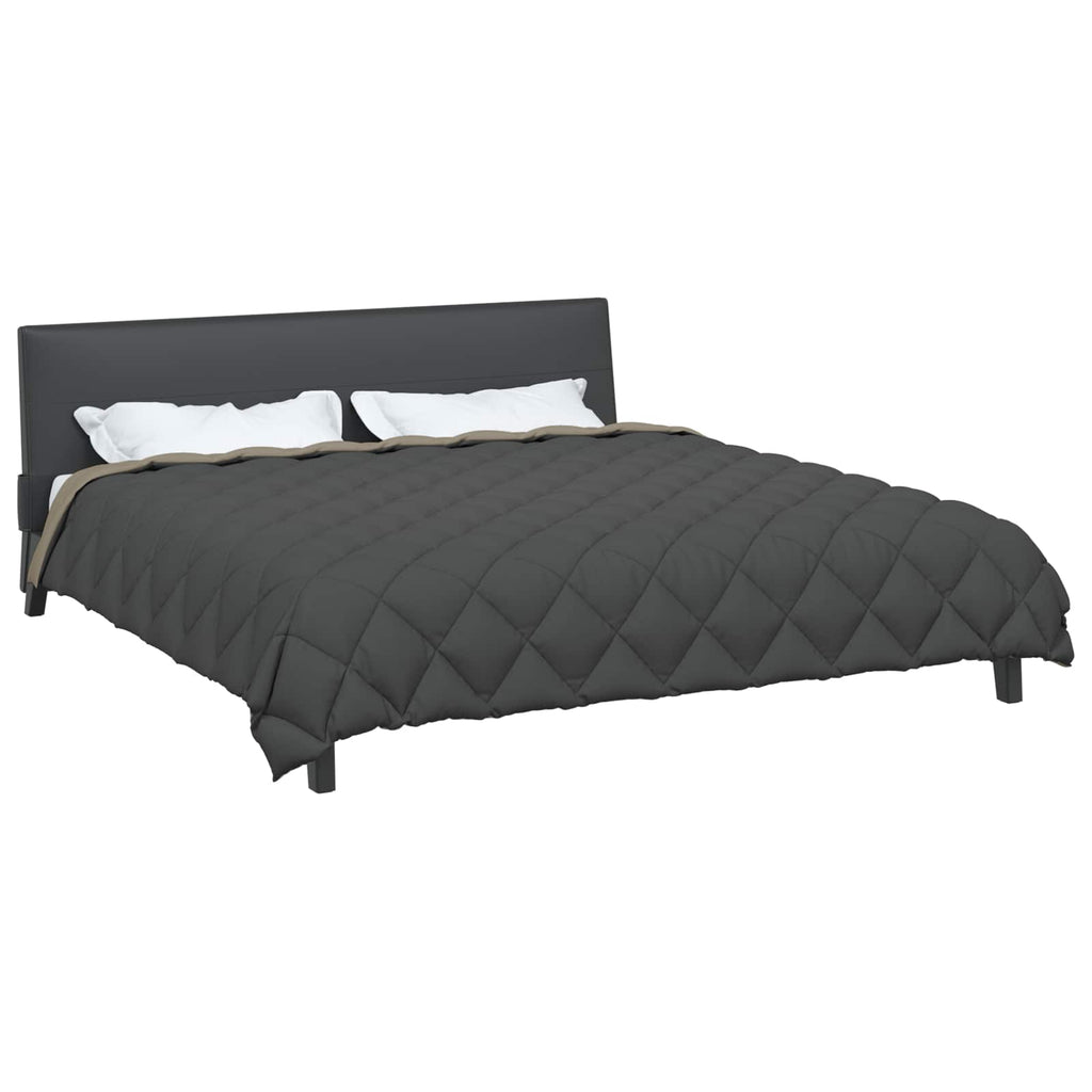 Winterbettdecke Hellgrau und Anthrazit 200 x 220 cm Mikrofaser