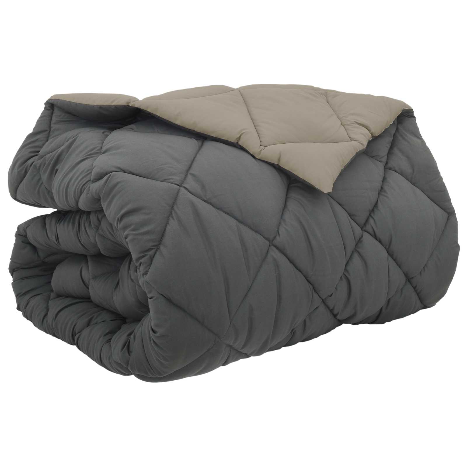 Winterbettdecke Hellgrau und Anthrazit 220 x 240 cm Mikrofaser