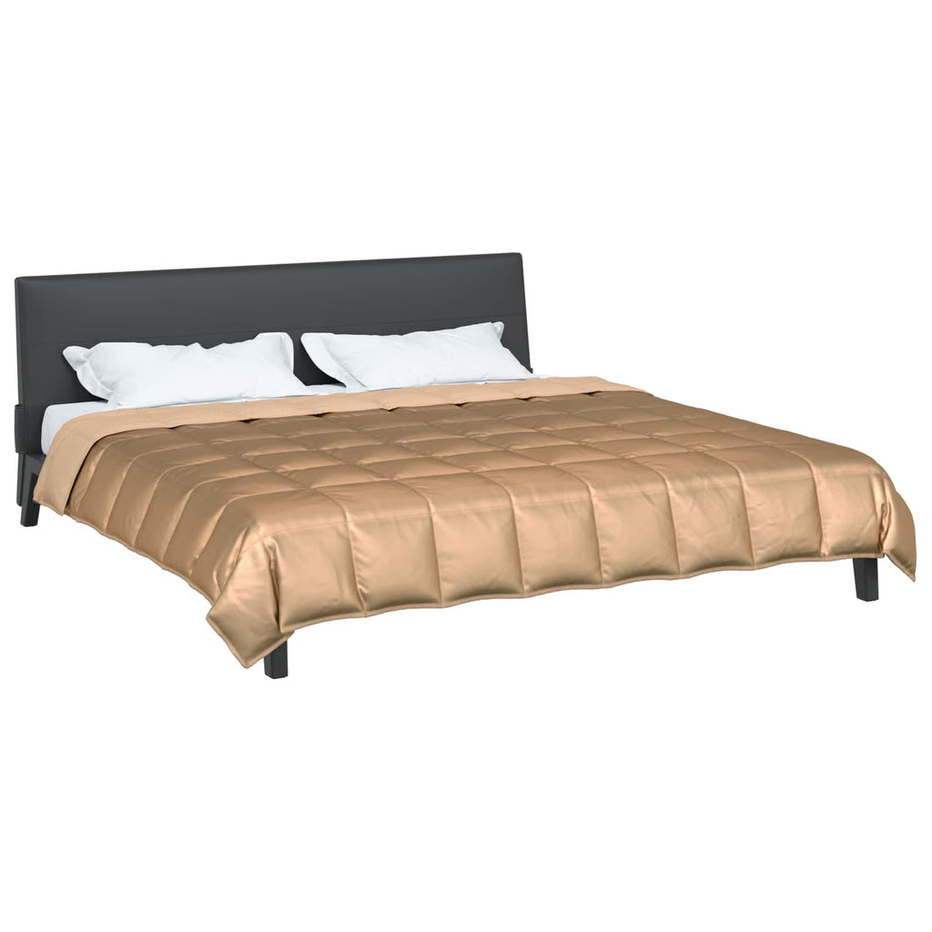 Sommerdecke Gold 240 x 260 cm Satin und Mikrofaser