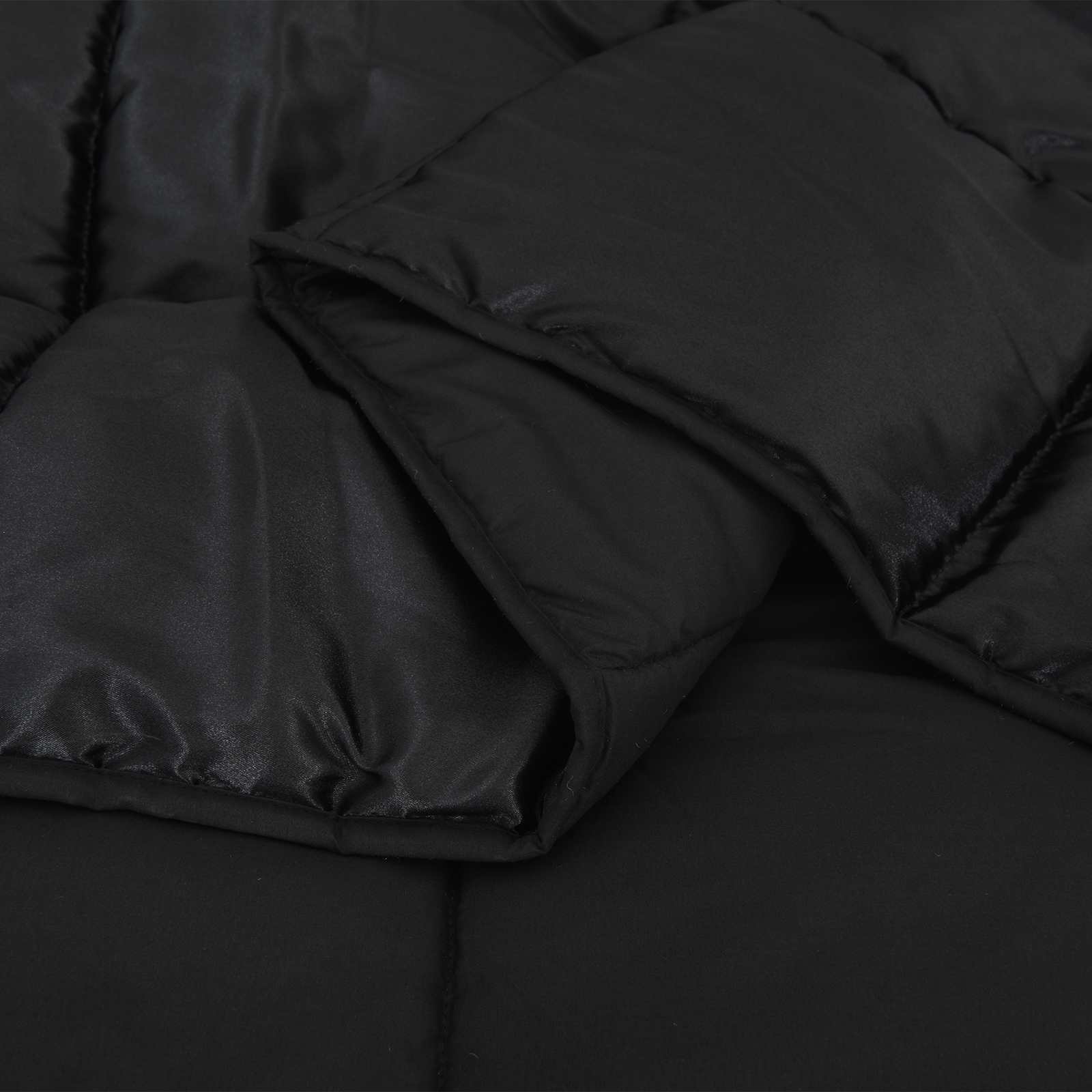 Sommerdecke Schwarz 140 x 220 cm Satin und Mikrofaser