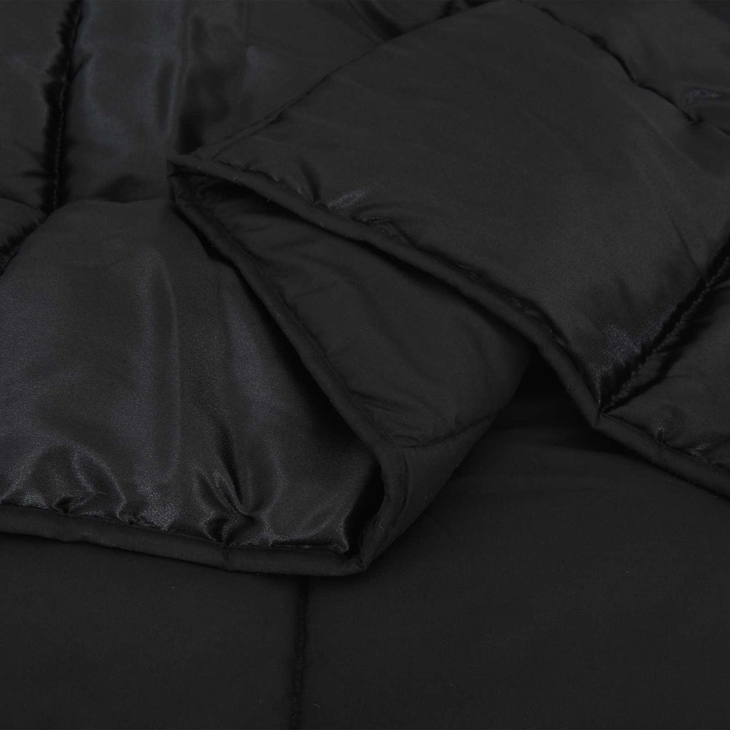 Sommerdecke Schwarz 220 x 240 cm Satin und Mikrofaser