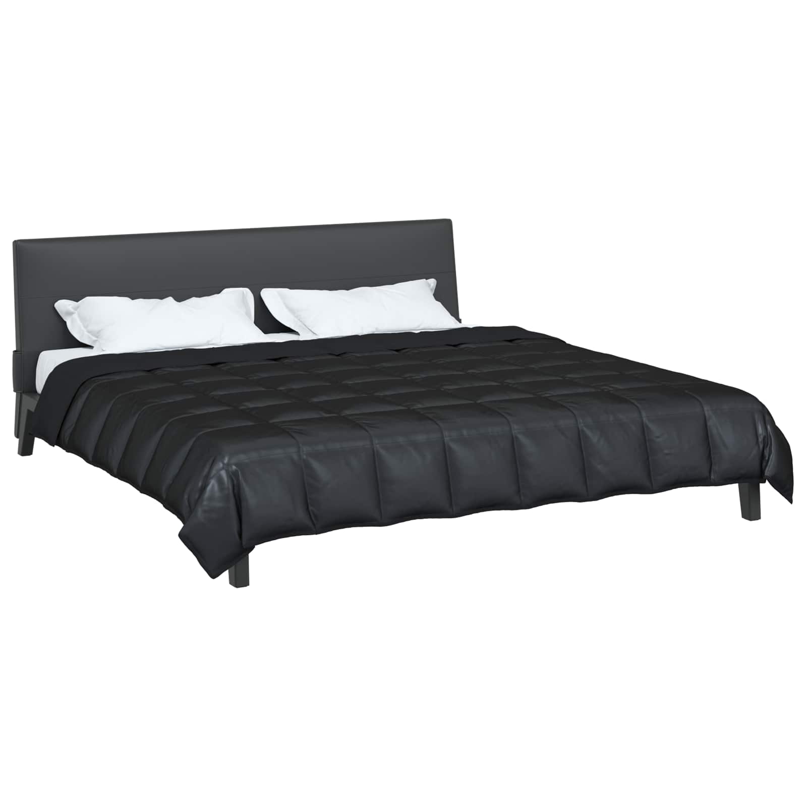 Sommerdecke Schwarz 220 x 240 cm Satin und Mikrofaser