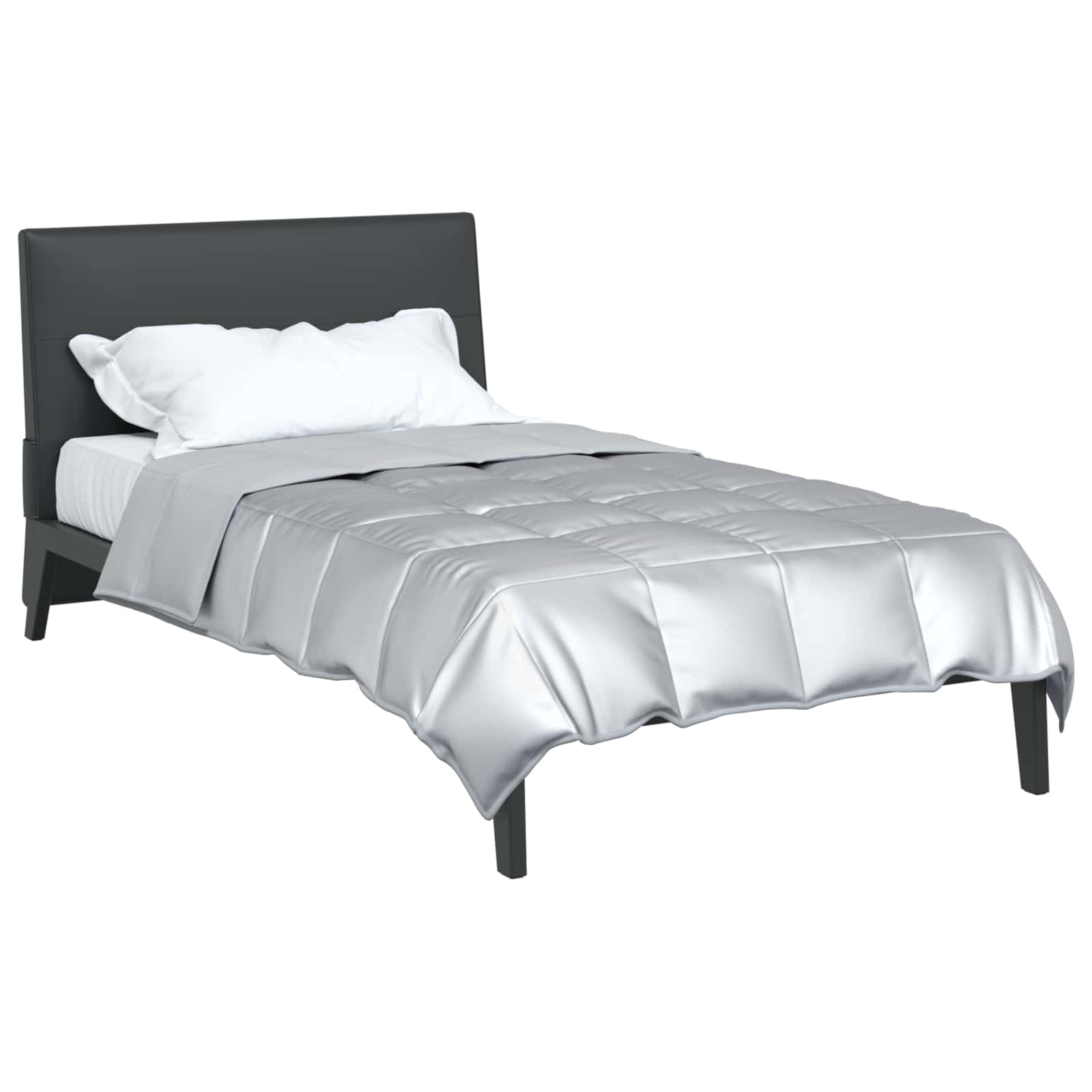 Sommerdecke Silber 155 x 220 cm Satin und Mikrofaser