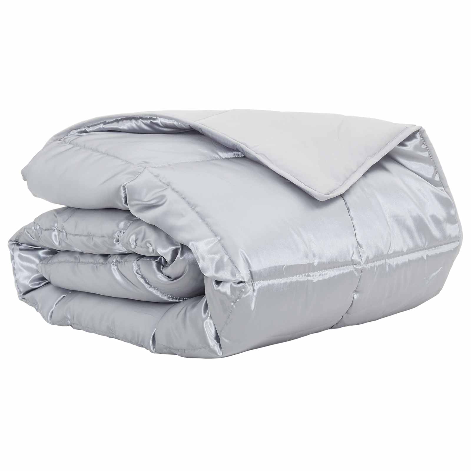 Sommerdecke Silber 135 x 220 cm Satin und Mikrofaser