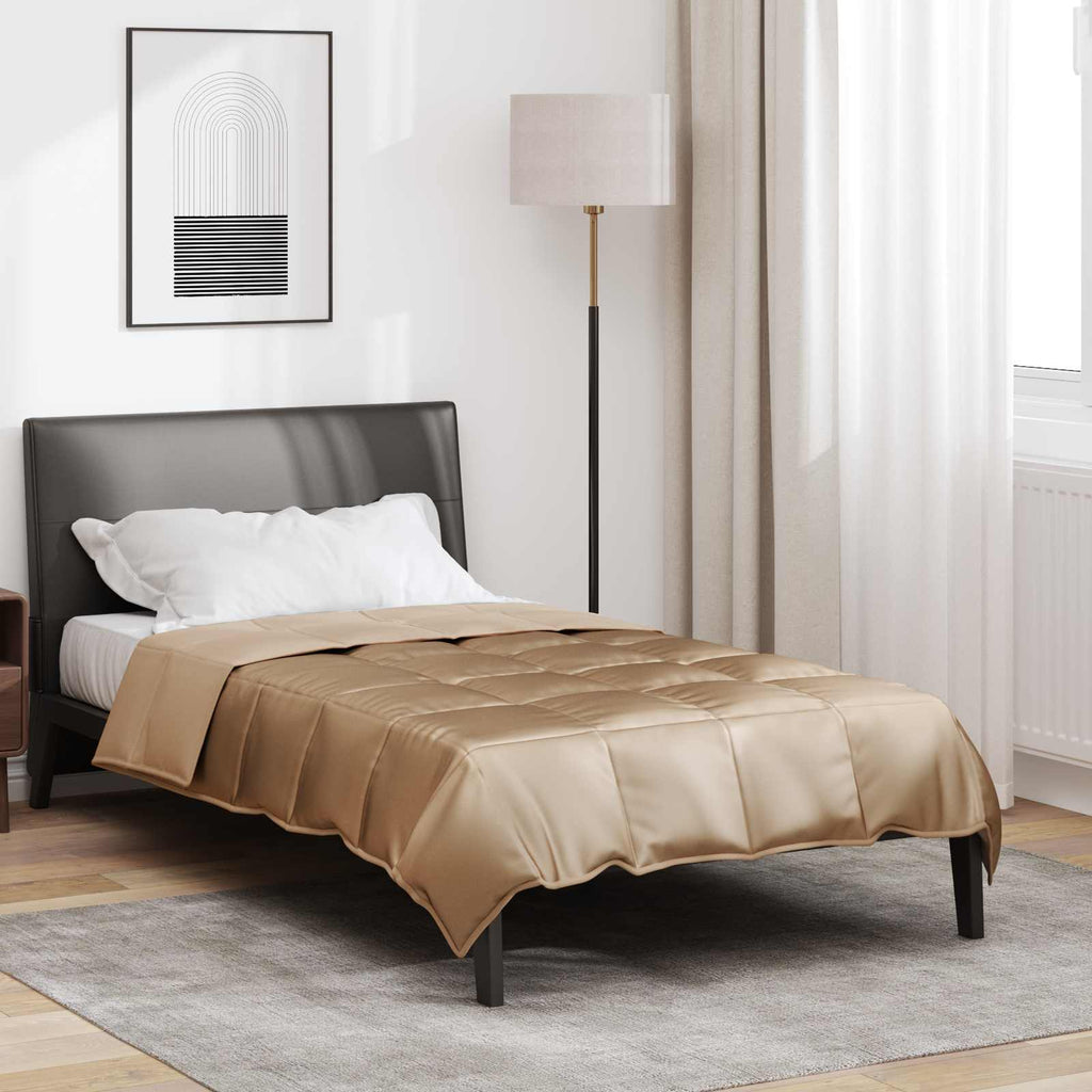 Ganzjahresbettdecke Gold 135 x 220 cm Satin und Mikrofaser