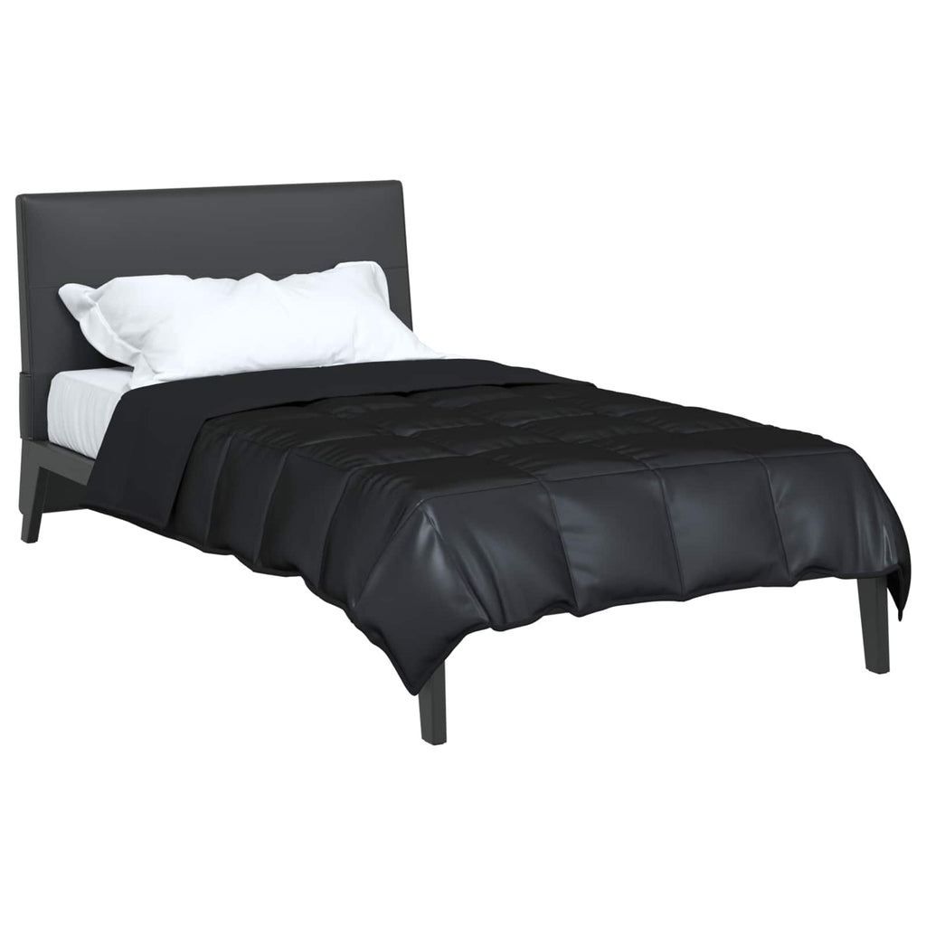 Ganzjahresbettdecke Schwarz 135 x 200 cm Satin und Mikrofaser