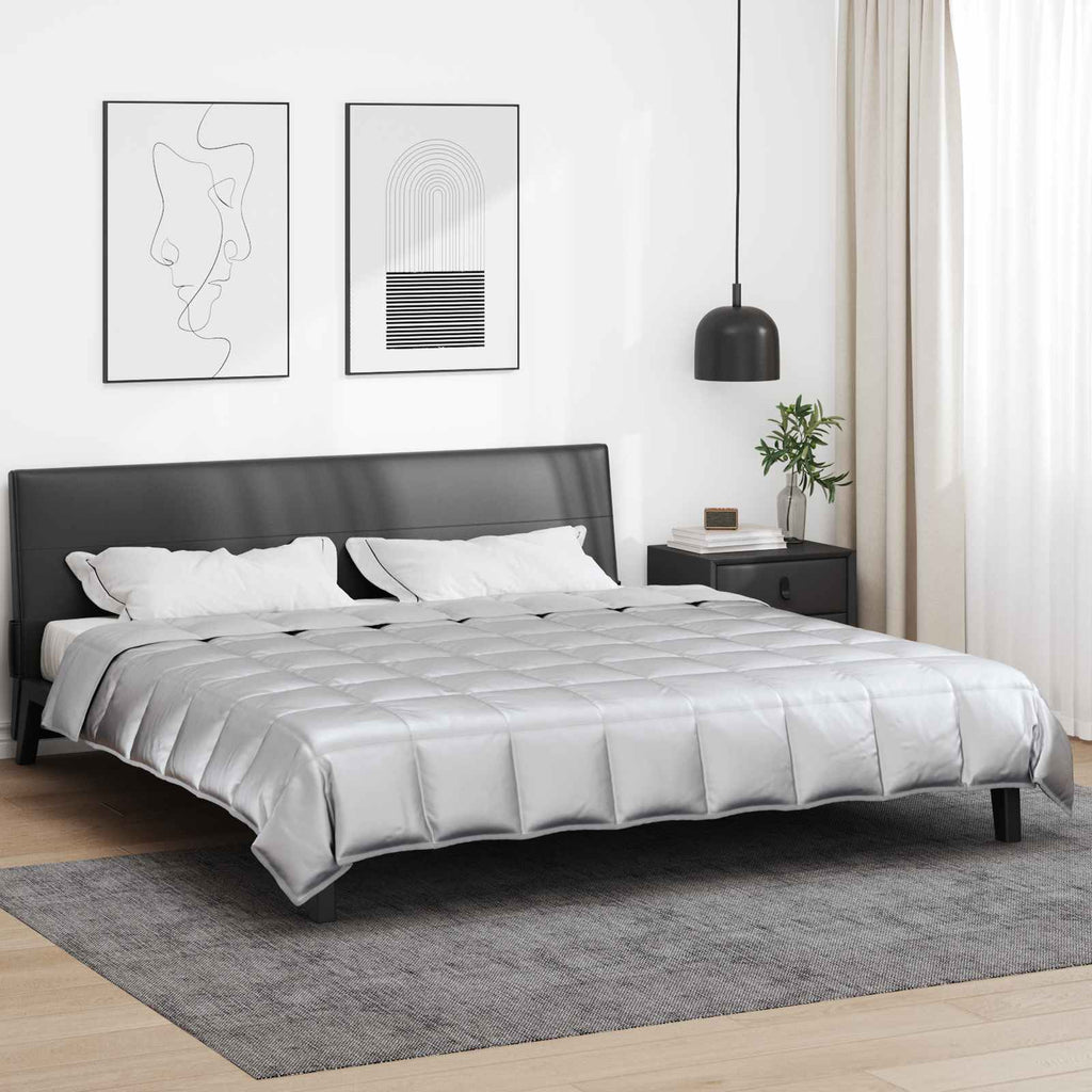 Ganzjahresbettdecke Silber 200 x 200 cm Satin und Mikrofaser