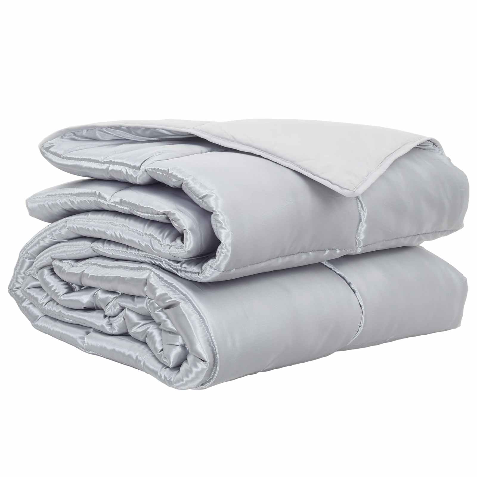 Ganzjahresbettdecke Silber 200 x 200 cm Satin und Mikrofaser