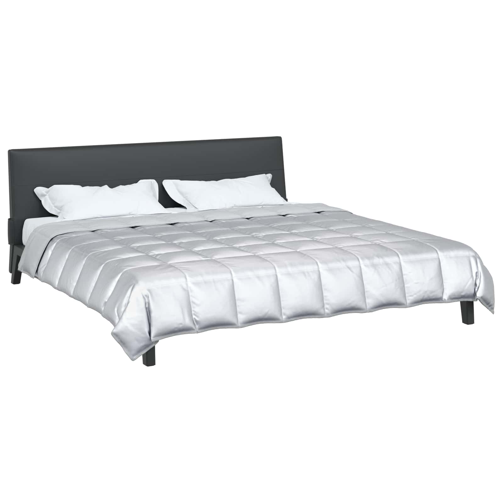 Ganzjahresbettdecke Silber 200 x 220 cm Satin und Mikrofaser