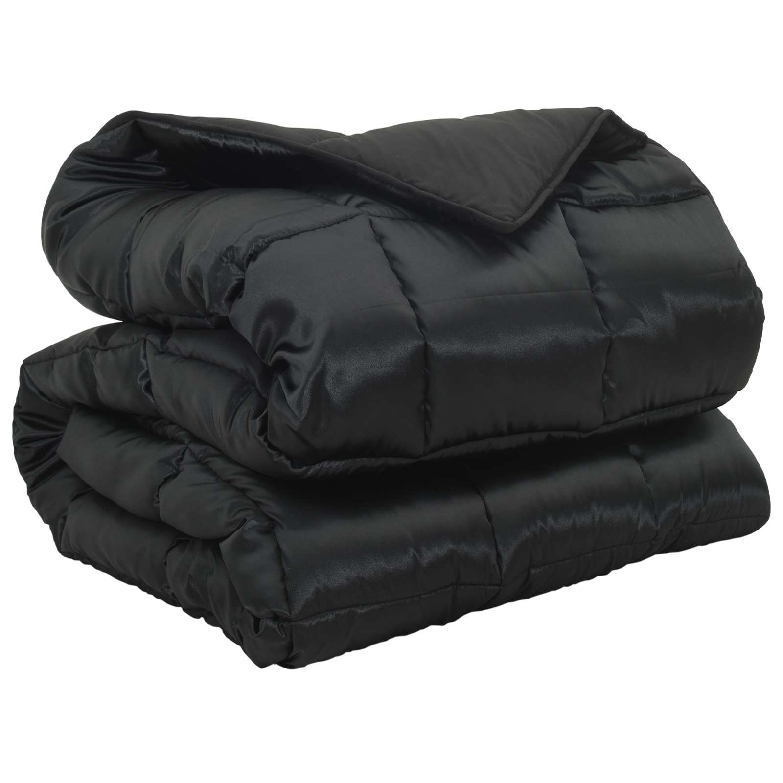 Winterbettdecke Schwarz 200 x 200 cm Satin und Mikrofaser