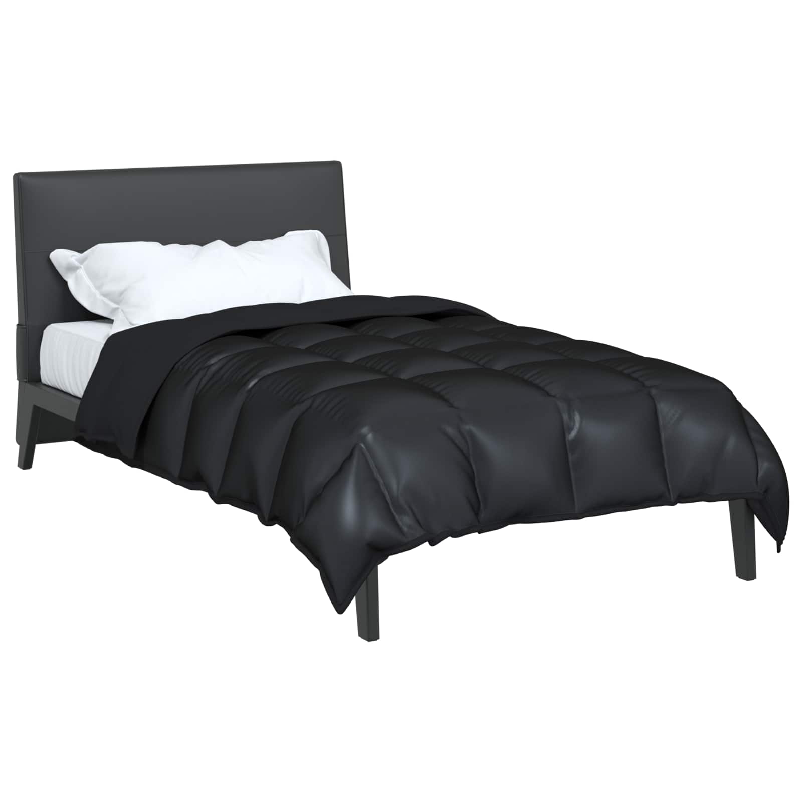 Winterbettdecke Schwarz 140 x 220 cm Satin und Mikrofaser
