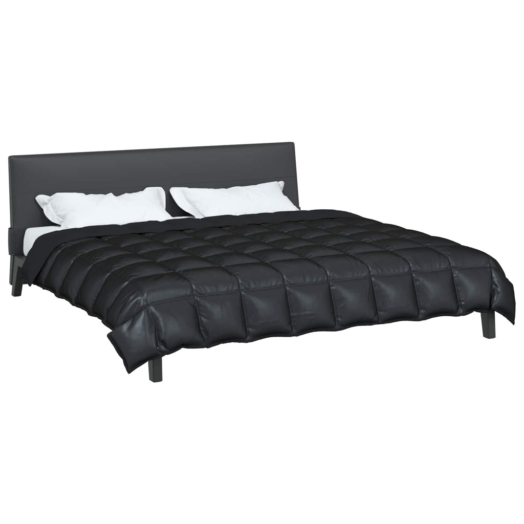 Winterbettdecke Schwarz 220 x 260 cm Satin und Mikrofaser