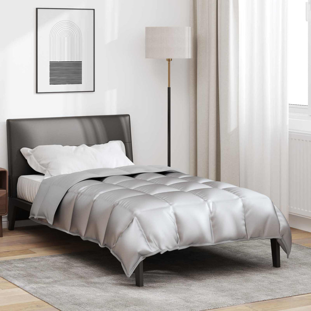 Winterbettdecke Silber 135 x 200 cm Satin und Mikrofaser