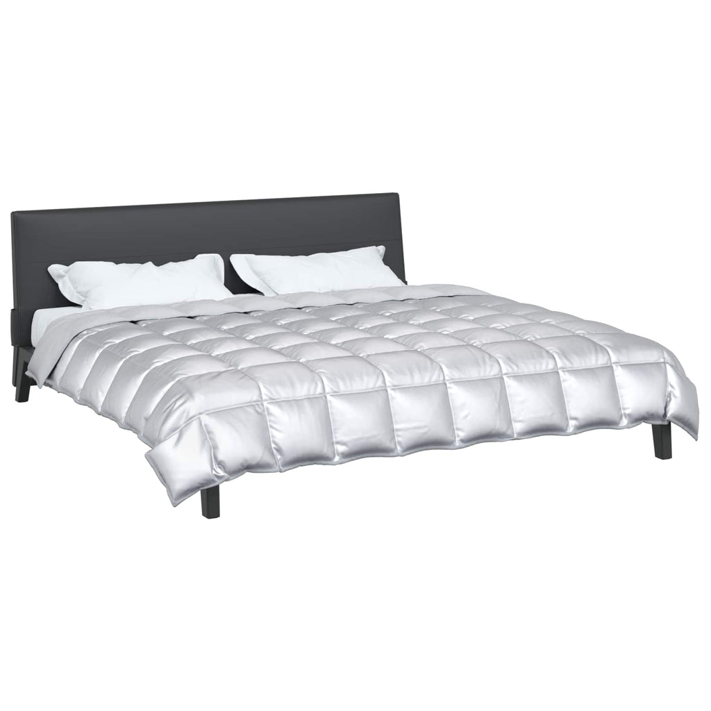 Winterbettdecke Silber 200 x 240 cm Satin und Mikrofaser