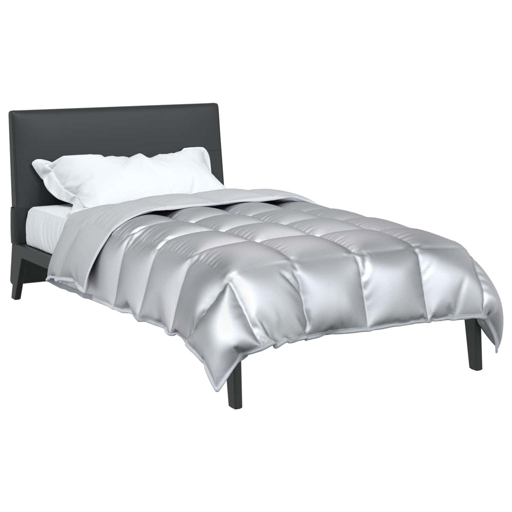 Winterbettdecke Silber 135 x 220 cm Satin und Mikrofaser